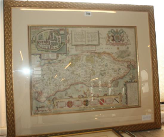 Hand coloured map of Sussex